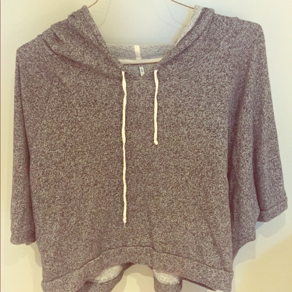 Gray, cropped hoodie